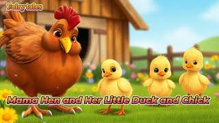 "Cute Animal Adventures with Mama Hen and Little Duck" kids poem