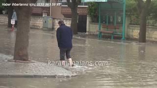 Karaman'da sağanak yağış yolları göle çevirdi