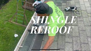 Reroofing a shingle roof