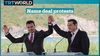 Macedonia: Hundreds protest name change deal with Greece