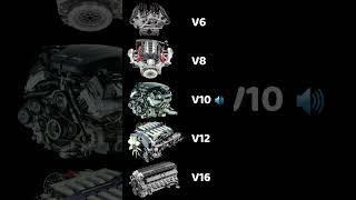 Which Engine Sounds Best #v6 #v8 #v10 #v12 #v16 ?  #ytshorts