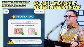 #16 UPDATE INFO CPNS TA 2024: DARI BKN PENGGUNAAN METERAI BOLEH E-METERAI ATAU METERAI FISIK (BIASA)