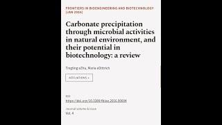 Carbonate precipitation through microbial activities in natural environment, and thei... | RTCL.TV