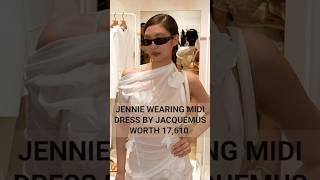 Jennie Wearing Midi Dress by Jacquemus Worth 17,610 #jenniekim #blackpink #mididress #Bocciolo #cute