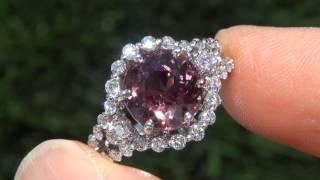 $28,000 GIA Certified Unheated VVS1 Clarity 6.45 Carat Color Change Garnet & Diamond Ring