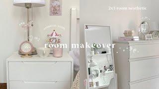 room makeover #8 : unboxing , ikea grocery , coquette room , pink room 