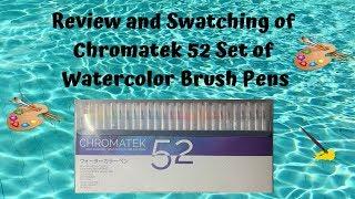 Review and Swatching of 52 Set of Chromatek Watercolor Brush Pens