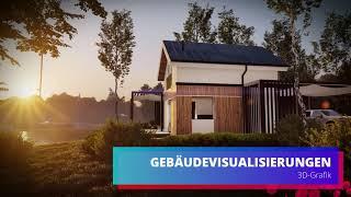 Visualisierungen von Häusern, Wohnsiedlungen, 3D Gebäuden, Animationen