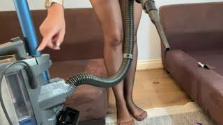 Vacuuming The Sofa Crevice Tools and Upholstery Tool