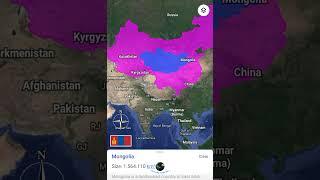 China Vs Mongolia land area size comparison #shorts #landarea  #country_comparison