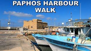 PAPHOS HARBOUR WALK on CYPRUS ISLAND * 4K (60fps)