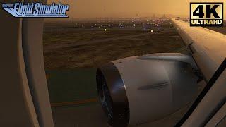 MSFS | Passenger View of Stormy Evening Takeoff (4K) | Heavy Division 787