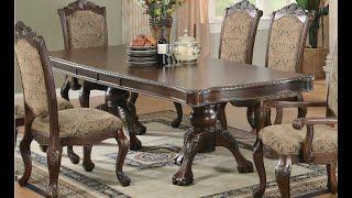 Shilpi Handicrafts Look Sheesham Wood Round Shape Dining Table + Upholstered Chair 6 Seater