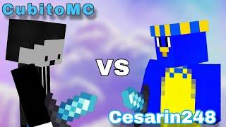 JUGUE un PvP con iTzCesarin:D !!  CubitoMC vs Cesarin248  Minecraft PE PvP