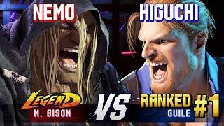 SF6 ▰ NEMO (M.Bison) vs HIGUCHI (#1 Ranked Guile) ▰ High Level Gameplay