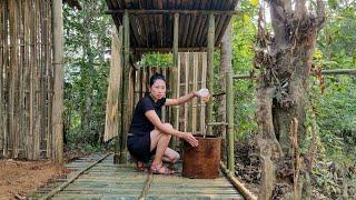 Complete Build Outdoor Bathroom from Bamboo, Bushcraft Shelter & Survival | Dang Thi Mui