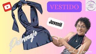 VESTIDO JUVENIL ESCOTE DE ESPALDA. PATRONAJE