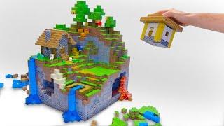 Building a Magnetic Papercraft / Minecraft Village