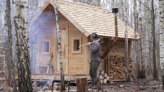 building a rustik cabin in the wilderness just hand tools