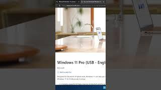 Windows 11 Pro official download  #windows11 #shorts #keywindows