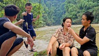 The deaf and mute boy went fishing with Thien during flood waters.  Go to market, ...