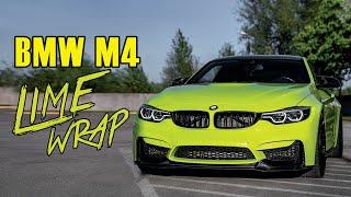 BMW M4 wrapped in Gloss Lime Green |  Brightest BMW on The Klaipeda Streets