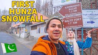 FIRST EVER SNOWFALL VLOG! WINTER IN HUNZA VALLEY  (-20 DEGREES) | ALTIT FORT, KARIMABAD BAZAAR