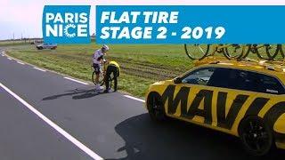 Flat Tire - Stage 2 - Paris-Nice 2019