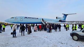 Alrosa Tu-154M FINAL FLIGHT - including flypast at Mirny