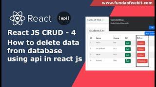 React JS CRUD - How to delete data in react using laravel api | dekete data from DB in react api