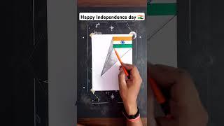 easy Independence day 3d drawing: tutorial  #3d #3dart #3ddrawing #fyp #foryou #independenceday