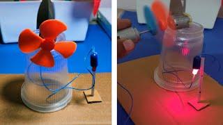 how to make wind turbine free energy generator with motor experiment project