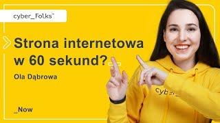 Strona internetowa w 60 sekund, dzięki AI?  Poznaj kreator stron _Now by cyber_Folks!