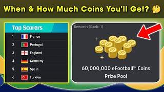 How much Coins you will get from European & American tournament Prize Pool?  eFootball 2024 !!