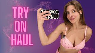 4K Transparent Bra Try on Haul at Mall