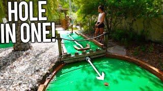 Awesome Backyard Mini Golf Course! - Lucky Hole In One!