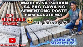 DIY REUSABLE FRAME PARA SA MABILIS NA PAGGAWA NG SEMENTONG POSTE | Madiskarteng Eder