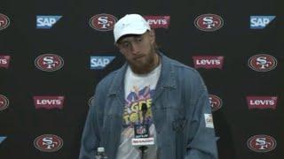 49ers George Kittle reacts to insane touchdown catch from Brock Purdy