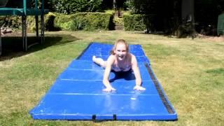 Slip and slide Gymnastics challenge