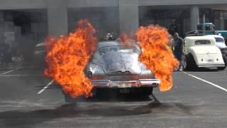 Flaming Car at the Voodoo Tradition and Rod & Kustom Show