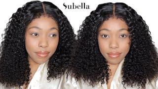 QUICK AND SIMPLE CURLY WIG WITH 4C CURLY EDGES WIG INSTALL FOR BEGINNERS | SUBELLA HAIR