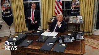 WATCH: Trump signs more executive orders on his first night back in the Oval Office