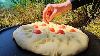 Thick Crispy Focaccia with a Beautiful View | Relaxing Cooking with ASMR