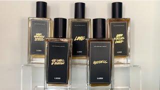 LUSH Perfume Library Part 1 - Goddess Smell of Freedom 1000 Kisses Deep Love Dads Garden Honeysuckle