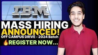 IBM hiring 2024 batch | IBM associate system engineer | IBM off campus drive for 2024 batch | Jobs