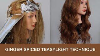 How to Add Dimension to Hair Using Teasylights Technique | Ginger Spiced Hair Color Transformation