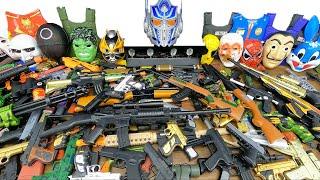 Armory Full of Toy Guns! Hunter Weapons, Rifles, Equipment, Nerf Gun, BB Gun, Sniper Rifle, Toy Mask