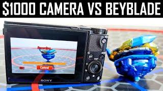 $1000 CAMERA VS BEYBLADE! Who will win?! Savior Valkyrie Prototype or Sony Camera? Beyblade Burst DB