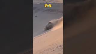 Dubai desert safari / big accident of landcruiezer Laying down from mound