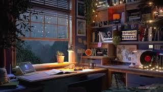 Cozy Study Room with Gentle Rain Sounds - Ambience for Studying, Relaxing